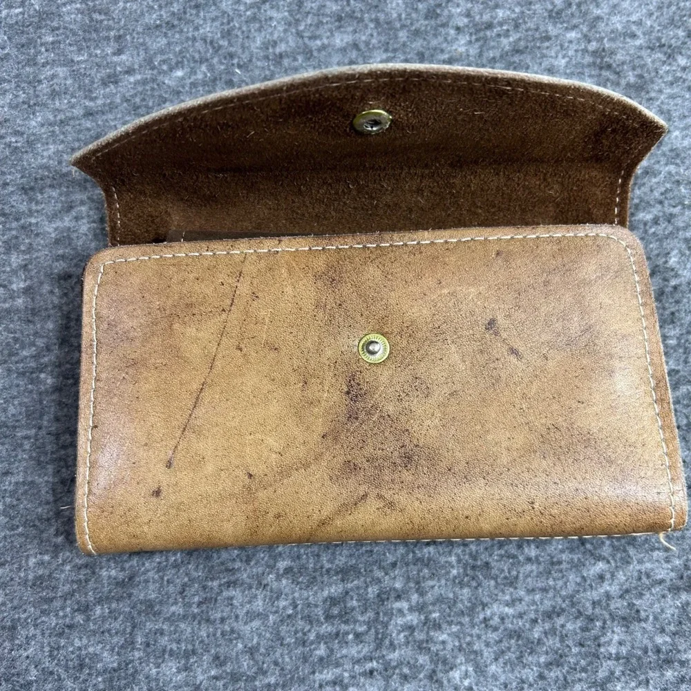 Creative House Richardson TX Vintage Leather Trifold Wallet Top Grain Cowhide